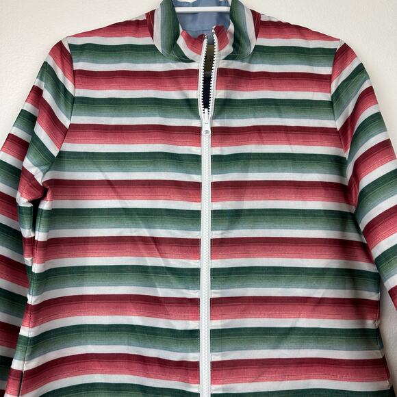 Byrdie Golf Social Wear Long Striped Full Zip Jacket Small - Picture 3 of 9